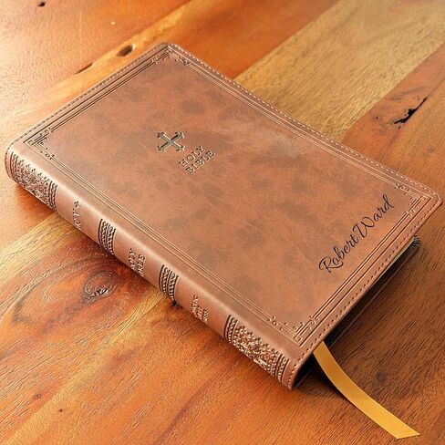 الكتاب المقدس الكاثوليكي المخصص من SacredBound - الطبعة الكاثوليكية NRSV، Brown LeatherSoft | الاسم المنقوش، الكتاب المقدس الكامل المكون من 73 كتابًا، هدية للمعمودية، التثبيت، RCIA (الاسم فقط) in Kuwait