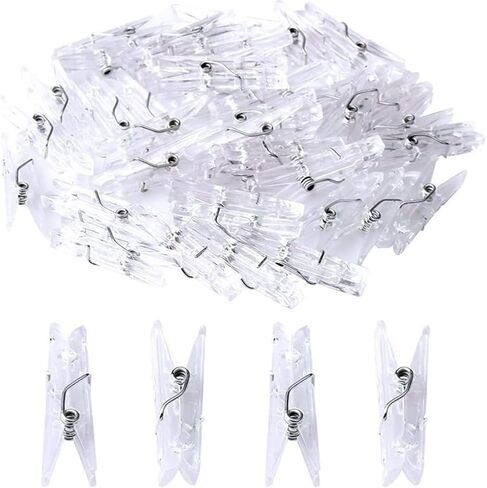 50 Pieces Mini Plastic Clear Clips, Binder, Photo Clips (Transparent) in Saudi Arabia