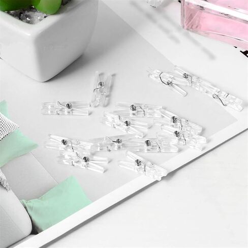 50 Pieces Mini Plastic Clear Clips, Binder, Photo Clips (Transparent) in Saudi Arabia