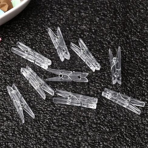 50 Pieces Mini Plastic Clear Clips, Binder, Photo Clips (Transparent) in Saudi Arabia