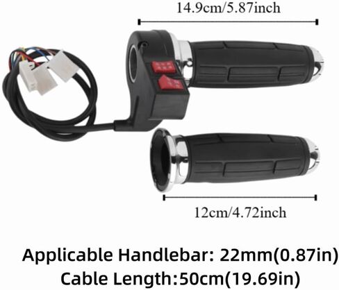 ‌1Pair Electric Scooter Handlebar Grips - 3-Speed Control with Forward/Reverse Throttle for 22mm E-Bike Handlebars (50cm Cable)‌ in Kuwait