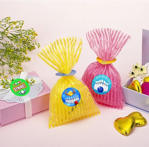 Oringaga 500 Pieces Bowling Party Decorations Labels Roll Stickers - Bowling Party Favors and Supplies Jar Containers Letter DIY Decals Motivational Sports Prize for Carnival/Events in Kuwait