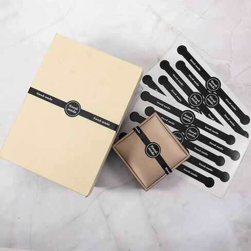 250 Pcs 50 Sheets Handmade Food Baking Seal Sticker Black Long Strip 7.1"x1" Seals Stickers for Bakery Tamper Evident Labels for Food Packaging Cake Boxes Jar in Kuwait