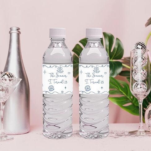 This Summer I Turned 13 Water Bottle Labels, Tropical Teen Boy Birthday Waterproof Labels for Water Bottle, Summer Beach 13th Birthday Party Favor - 32pcs in Saudi Arabia