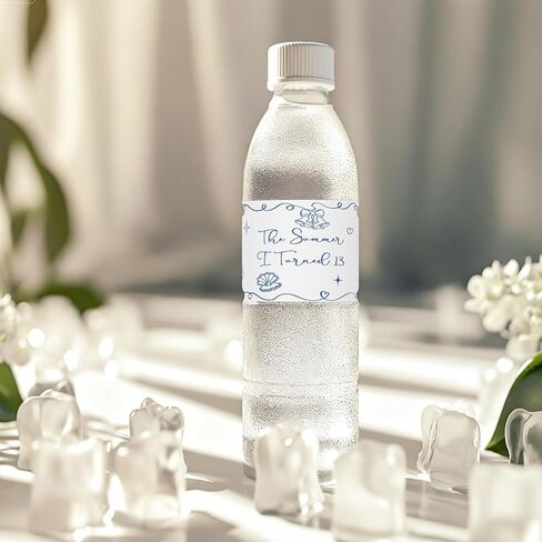 This Summer I Turned 13 Water Bottle Labels, Tropical Teen Boy Birthday Waterproof Labels for Water Bottle, Summer Beach 13th Birthday Party Favor - 32pcs in Saudi Arabia