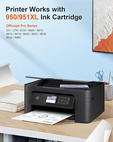 خراطيش حبر 950XL 951XL متوافقة مع خراطيش الحبر HP 950 951 Combo Pack خراطيش حبر 951XL لطابعات HP مع HP OfficeJet Pro 8600 8610 8620 8630 8640 8660 251DW 276DW عالية الإنتاجية 4 عبوات in Kuwait