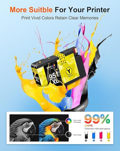 خراطيش حبر 950XL 951XL متوافقة مع خراطيش الحبر HP 950 951 Combo Pack خراطيش حبر 951XL لطابعات HP مع HP OfficeJet Pro 8600 8610 8620 8630 8640 8660 251DW 276DW عالية الإنتاجية 4 عبوات in Kuwait