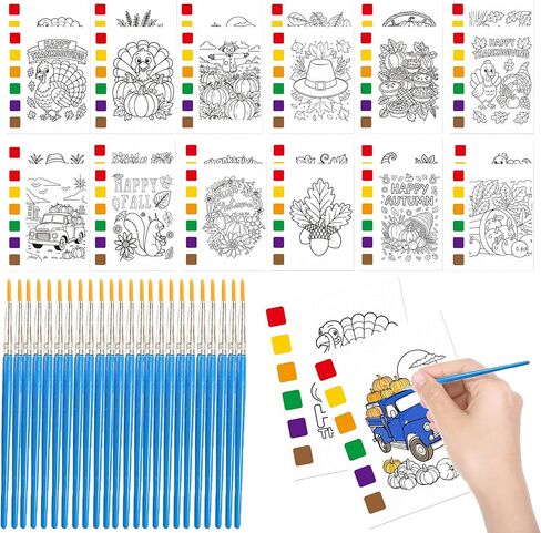Lyosehy 120Pcs Water Coloring Cards Kits for Kids Party Favors with Brushes Coloring Book Mess Free Coloring Cards for Birthday Gifts Classroom Prizes Art Craft Supplies (Sports Ball) in Saudi Arabia