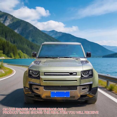 IKON MOTORSPORTS إطار ضوء الضباب، متوافق مع 2020-2026 Land Rover Defender 90/110/130، IKON Style أسود لامع ABS بلاستيك ABS زخرفة مصباح الضباب غطاء من قطعتين in Kuwait