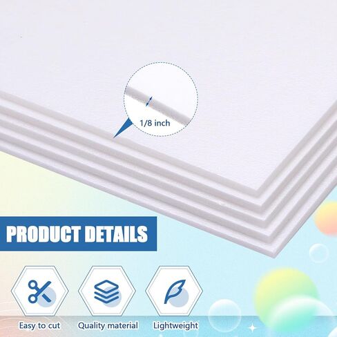 12 Pcs 30" x 40" White Foam Board Bulk Foam Core Backing Board 1/8 Inch Thickness Large Core Poster Boards for Presentations, School, Office, Art Projects in Saudi Arabia