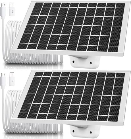2 Pack 7W Solar Panel Charger Compatible with Wyze Battery Cam Pro, Cam Outdoor V1, Cam Outdoor V2, Solar Panel for Wyze Camera with Micro usb, USB C Adapter, NOT compatible OG, v3,v4, Pan,Floodlights in Saudi Arabia