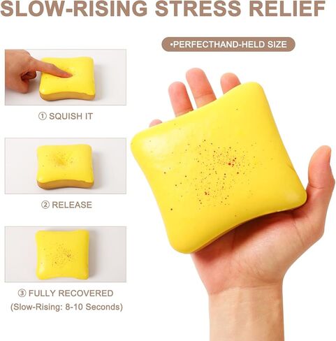 2PCS Bread Butter Squishy, Slow Rising Squishy Toys,Realistic Toast Bread Soft Squeeze for Stress Relief Hand Relax,Party Favor Gift(Yellow+White) in Saudi Arabia