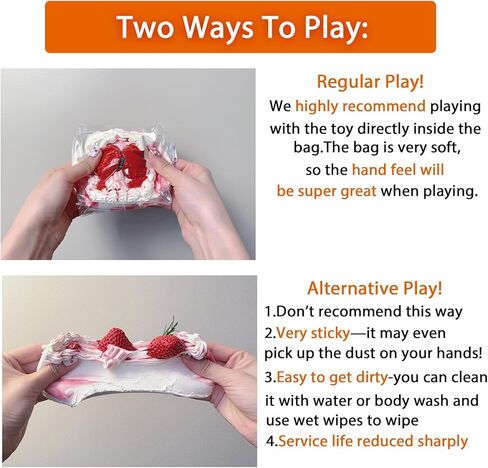 Sensory Squeeze Toy Handmade Soft Squish Toys Slow Rising Stress Relief Toys Food Grade Silicone Cute Fidget Toys (Strawberry Cream Cake) in Kuwait