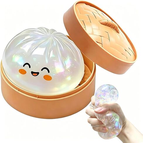 Glitter Dumpling,Glitter Dumpling Squishy Box,Colorful Dumplings Stress Balls Fidget Sensory,Squeeze Toy for Stress Relief Stretchy Desk Toys,Soft Squeeze Decompression Dough (Glitter Green) in Saudi Arabia