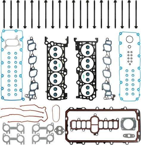 5.4L Cylinder Head Gasket Set With Head Bolts Fit For Ford F150 Expedition F250 F350 Super Duty E-150 E-250 E-350 Econoline Club Wagon V8 2V 5.4L 2000-2004 OE# HS9790PT-15 ES72798 in Saudi Arabia