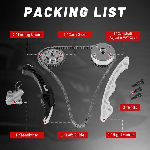 1320520116 Timing Chain Kit Camshaft Adjuster VVT Gear Compatible with Smart Fortwo Cabrio Turbo 451 2007–2018 1.0L Petrol Engine M132 | Includes Chain, Tensioner, Guides & Bolts in Saudi Arabia