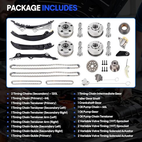 3.6L Timing Chain Kit with VVT Camshaft Sprocket Compatible with 2016-2024 Dodge Durango, for Jeep Wrangler RAM 1500 ProMaster 2500, for 2017-2024 Chrysler Pacifica Pentastar Engine Replacement Parts in Saudi Arabia