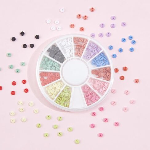 300Pcs 3mm Round Resin Button, 2-Hole Flatback Craft Round Blazer Buttons with Box, Suit Coats Fasteners for Shirts Blouse Garments DIY Crafts in Saudi Arabia