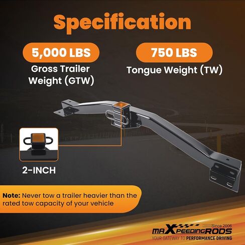 maXpeedingrods Class 3 Trailer Hitch Receiver, 2 Inch Receiver, Tow Hitch for Buick Enclave 2018-2024, Chevrolet Traverse 2018-2023(Limited 2024) 5000 LBS GTW in Kuwait
