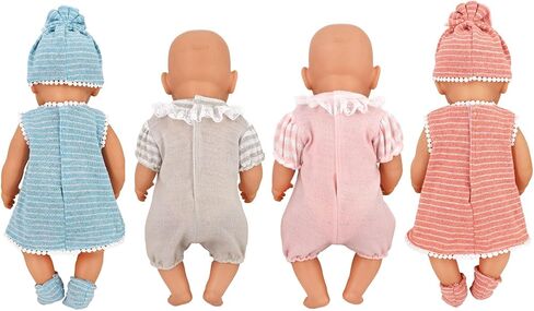 Doll Clothes and Accessories, 4 Set 14 Inch -18 Inch Doll Clothes Includes Doll Outfits Dress Hat Socks in Saudi Arabia