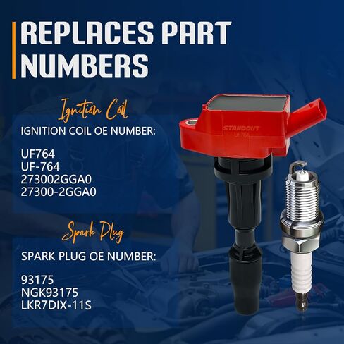 STANDOUT IGNITION COIL PACK UF764 & Iridium Spark Plug Compatible with Hyundai Santa FE(2015-2019) 2.0L/2.4L,Kia Optima Sorento Sportage 2.0L/2.4L in Saudi Arabia