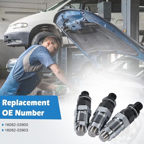 3PCS Fuel Injectors Compatible with Kubota KX91-3 U35 L2600 L2900 L3010 L3200 L3410 L3540 L3700 L3800 Tractor Replaces OE# 16082-53900 16082-53903 in Kuwait