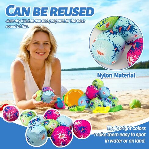 Irrmshr 16 Pack 3" Splash Water Ball,Water Absorbent Balls,Bomb Water Splash Ball for Outdoor Water Fight Game,Swimming Pool,Beach,Summer in Saudi Arabia
