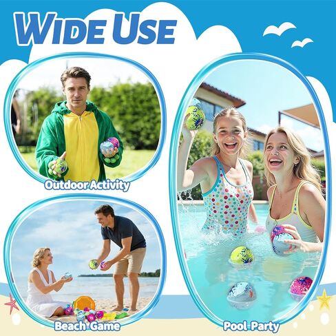 Irrmshr 16 Pack 3" Splash Water Ball,Water Absorbent Balls,Bomb Water Splash Ball for Outdoor Water Fight Game,Swimming Pool,Beach,Summer in Saudi Arabia