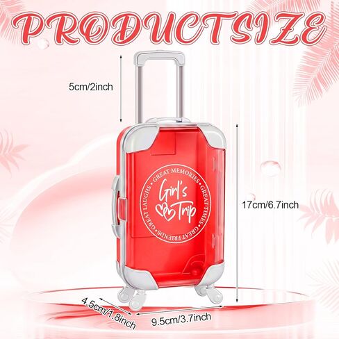 Honeydak 6 Pcs Girl Trips Mini Suitcase Party Favor Gift 6.7 x 3.7 x 1.8 Inches Mini Suitcase Travel Gift Box Favor Luggage Storage Box for Bridal Wedding Beach Bachelorette Party Decor for Girl Women in Kuwait