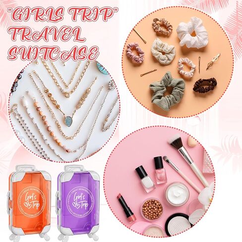 Honeydak 6 Pcs Girl Trips Mini Suitcase Party Favor Gift 6.7 x 3.7 x 1.8 Inches Mini Suitcase Travel Gift Box Favor Luggage Storage Box for Bridal Wedding Beach Bachelorette Party Decor for Girl Women in Kuwait