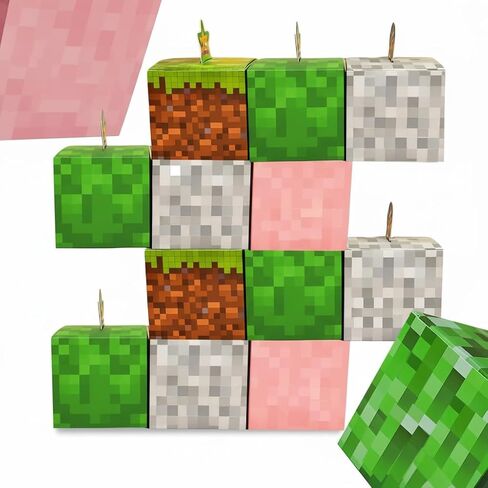 24 Pack Pixel-Style Party Favor Boxes – Colorful Block Candy Gift Boxes, Kids Birthday Goodie Boxes for Party Decorations in Saudi Arabia