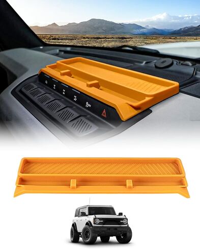 ROADER Bronco Center Console Organizer Compatible with 2021-2025 New Ford Bronco Interior Accessories, Dashboard Behind Screen Storage Tray with Phone Holder Dash Organizer-Black in Saudi Arabia