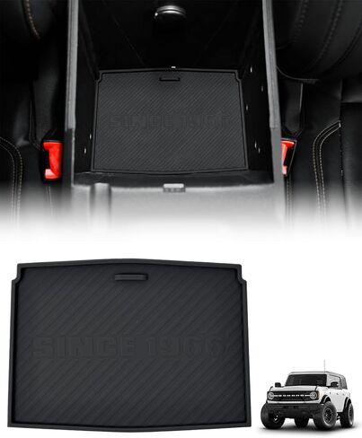 ROADER Bronco Center Console Organizer Compatible with 2021-2025 New Ford Bronco Interior Accessories, Dashboard Behind Screen Storage Tray with Phone Holder Dash Organizer-Black in Saudi Arabia