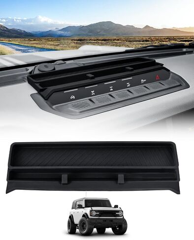ROADER Bronco Center Console Organizer Compatible with 2021-2025 New Ford Bronco Interior Accessories, Dashboard Behind Screen Storage Tray with Phone Holder Dash Organizer-Black in Saudi Arabia