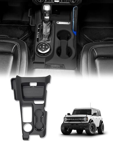 ROADER Bronco Center Console Organizer Compatible with 2021-2025 New Ford Bronco Interior Accessories, Dashboard Behind Screen Storage Tray with Phone Holder Dash Organizer-Black in Saudi Arabia