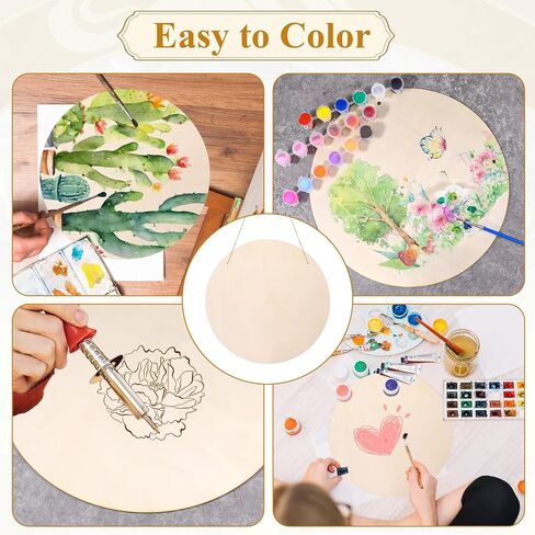 30 Pcs 12 Inch Wood Circles for Crafts, Unfinished Wood Rounds Discs with Twine Blank Wooden Round Circles for DIY Crafts Door Hanger Sign Painting Home Wall Decor Gift in Saudi Arabia