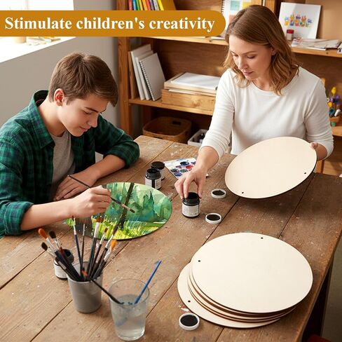30 Pcs 12 Inch Wood Circles for Crafts, Unfinished Wood Rounds Discs with Twine Blank Wooden Round Circles for DIY Crafts Door Hanger Sign Painting Home Wall Decor Gift in Saudi Arabia