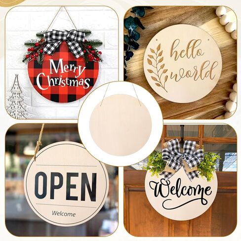 30 Pcs 12 Inch Wood Circles for Crafts, Unfinished Wood Rounds Discs with Twine Blank Wooden Round Circles for DIY Crafts Door Hanger Sign Painting Home Wall Decor Gift in Saudi Arabia