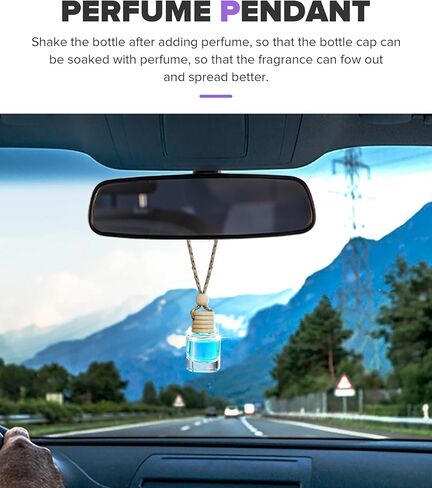 Hanging Car Air Freshener,Empty Glass Perfume Bottlespendant Bottle,Car Accessories Air Freshener Diffuser,Auto Interior Decorationr,Fit for Filling Perfume,Essential Oils (5PCS) in Saudi Arabia
