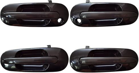 مجموعة من 4 مقابض أبواب خارجية متوافقة مع Honda CR-V CRV 1997 1998 1999 2000 2001، السائق الخلفي الأمامي وجانب الراكب # 77609، 77628، 77623، 77639، أسود أملس in Kuwait