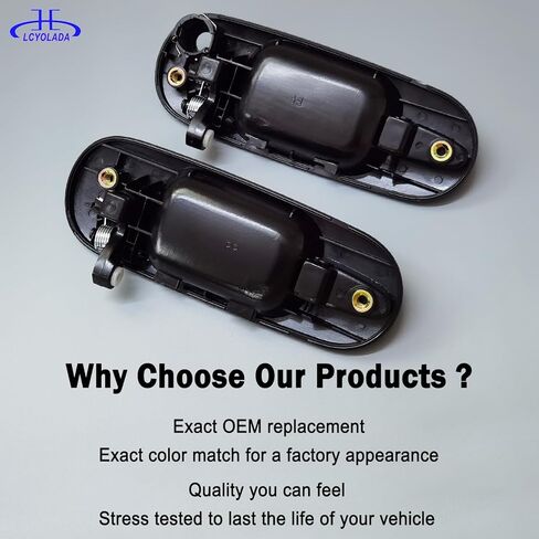 مجموعة من 4 مقابض أبواب خارجية متوافقة مع Honda CR-V CRV 1997 1998 1999 2000 2001، السائق الخلفي الأمامي وجانب الراكب # 77609، 77628، 77623، 77639، أسود أملس in Kuwait