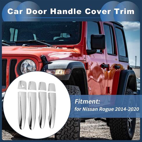 Car Door Handle Cover Trim,Side Door Handle Cover for Nissan Rogue 2014-2020 ABS Silver Tone,1 Set in Kuwait