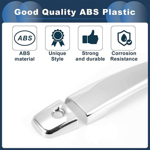 Car Door Handle Cover Trim,Side Door Handle Cover for Nissan Rogue 2014-2020 ABS Silver Tone,1 Set in Kuwait