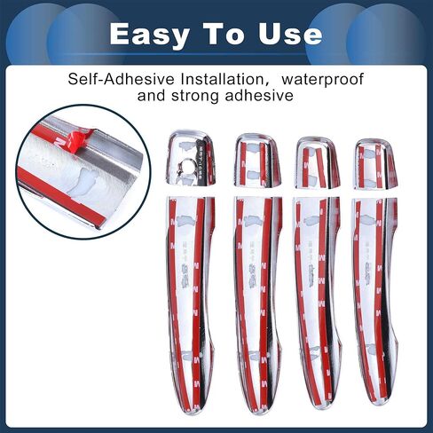 Car Door Handle Cover Trim,Side Door Handle Cover for Nissan Rogue 2014-2020 ABS Silver Tone,1 Set in Kuwait