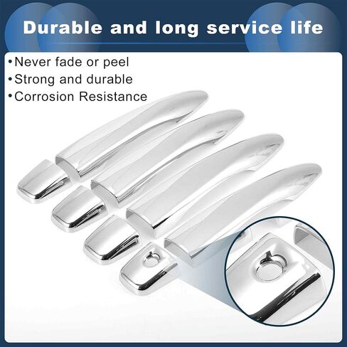Car Door Handle Cover Trim,Side Door Handle Cover for Nissan Rogue 2014-2020 ABS Silver Tone,1 Set in Kuwait