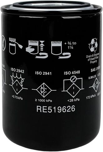 RE519626 Engine Oil Filter Compatible with JD 5055E 5065E 5075E 4120 4320 4520 4720 5045D 5055D 5103 313 315 317 318D 332D L60 R40 Plus W50 W70 3029 4024 5030 6068 B7306 P550758 in Kuwait