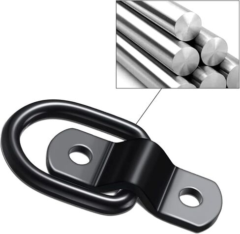 24 Pack D Rings Heavy Duty Tie Downs Anchor，1/4 Inch Steel D-Ring Trailer 700 Lbs D-Ring Bracket Mounting Plate for Ratchet Tie Down Straps Car Truck Bed Cargo Silver in Saudi Arabia
