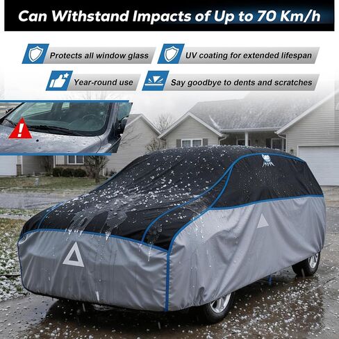 Hail Protector Car Cover for SUV(Length:Length:201"-218") + Gift Windshield Sunshade, Multi-Layered EVA Hail Proof Car Cover, Padded Car Hail Protector Tahoe, Expedition, Escalade, Yukon etc. in Saudi Arabia