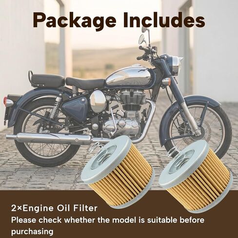 2 قطعة استبدال فلتر زيت المحرك مناسب لـ Royal Enfield Meteor 350/ Classic 350/ Bullet 350CC مناسب لـ Goan Classic 350 2021-2026 استبدال 1570120 فلتر زيت دراجة نارية in Kuwait
