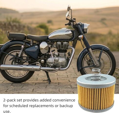 2 قطعة استبدال فلتر زيت المحرك مناسب لـ Royal Enfield Meteor 350/ Classic 350/ Bullet 350CC مناسب لـ Goan Classic 350 2021-2026 استبدال 1570120 فلتر زيت دراجة نارية in Kuwait